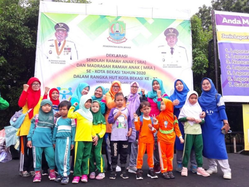 Deklarasi sekolah ramah anak di Kantor Wali Kota Bekasi.