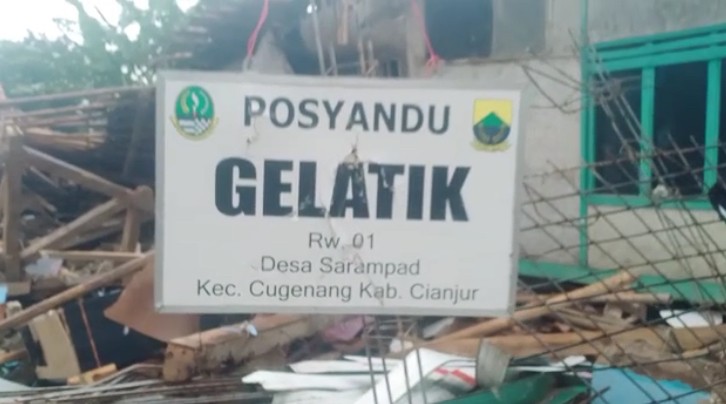 Ilustrasi bangunan ambruk akibat gempa yang mengguncang Kabupaten Cianjur dan menyebabkan ratusan jiwa meningga dunia, Senin (28/11/2022).