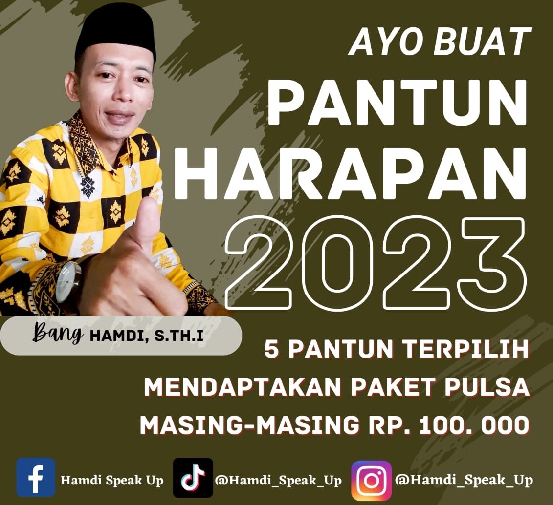 Hamdi salah seorang Fungsionaris Partai Golkar Kota Bekasi mengajak warga Jatiasih berpantun dalam menyambut tahun baru 2023. (Dok. Ist)