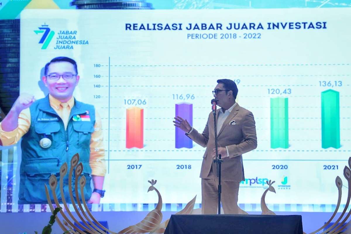 Gubernur Jawa Barat Ridwan Kamil menargetkan investasi yang masuk ke Jabar tahun 2023 ini sebanyak Rp188 triliun.