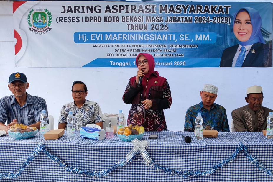 Reses perdana 2026, Evi Mafriningsianti resmikan pendopo RW 09 Jakasetia dan serap aspirasi warga, Kamis (12/2/2026).