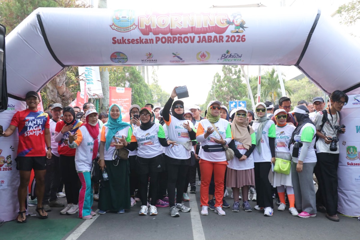 Ribuan warga Bekasi meriahkan funday morning, hitung mundur 111 hari menuju Porprov Jabar 2026 dimulai.