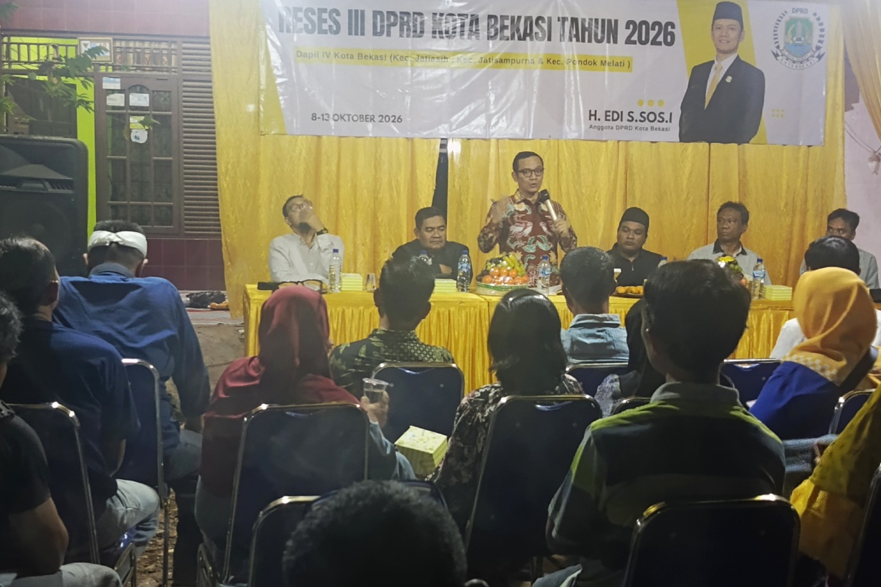 Anggota DPRD Kota Bekasi H. Edi saat menggelar reses di Jatirangga, Jatisampurna, dorong Perda kearifan lokal, Kamis (8/10/2026).